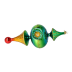 Emerald Solar Zenith | Hand-Painted Glass Ornament | Blubom 2026-106
