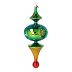 Emerald Solar Zenith | Hand-Painted Glass Ornament | Blubom 2026-106