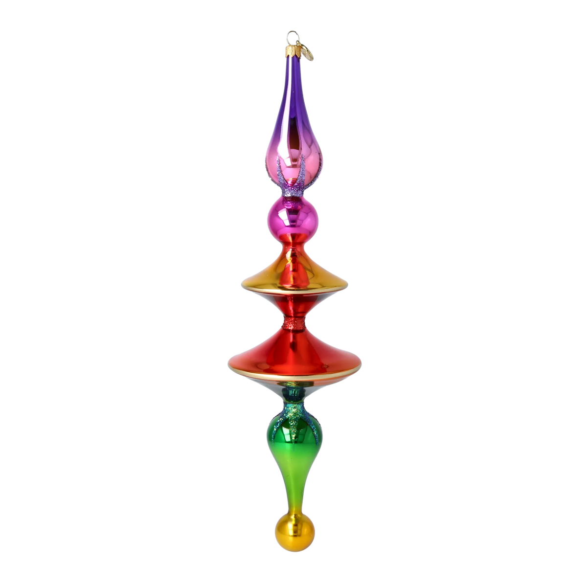 Gilded Horizon Resonance | Hand-Painted Glass Ornament | Blubom 2026-107