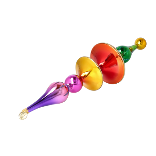 Gilded Horizon Resonance | Hand-Painted Glass Ornament | Blubom 2026-107