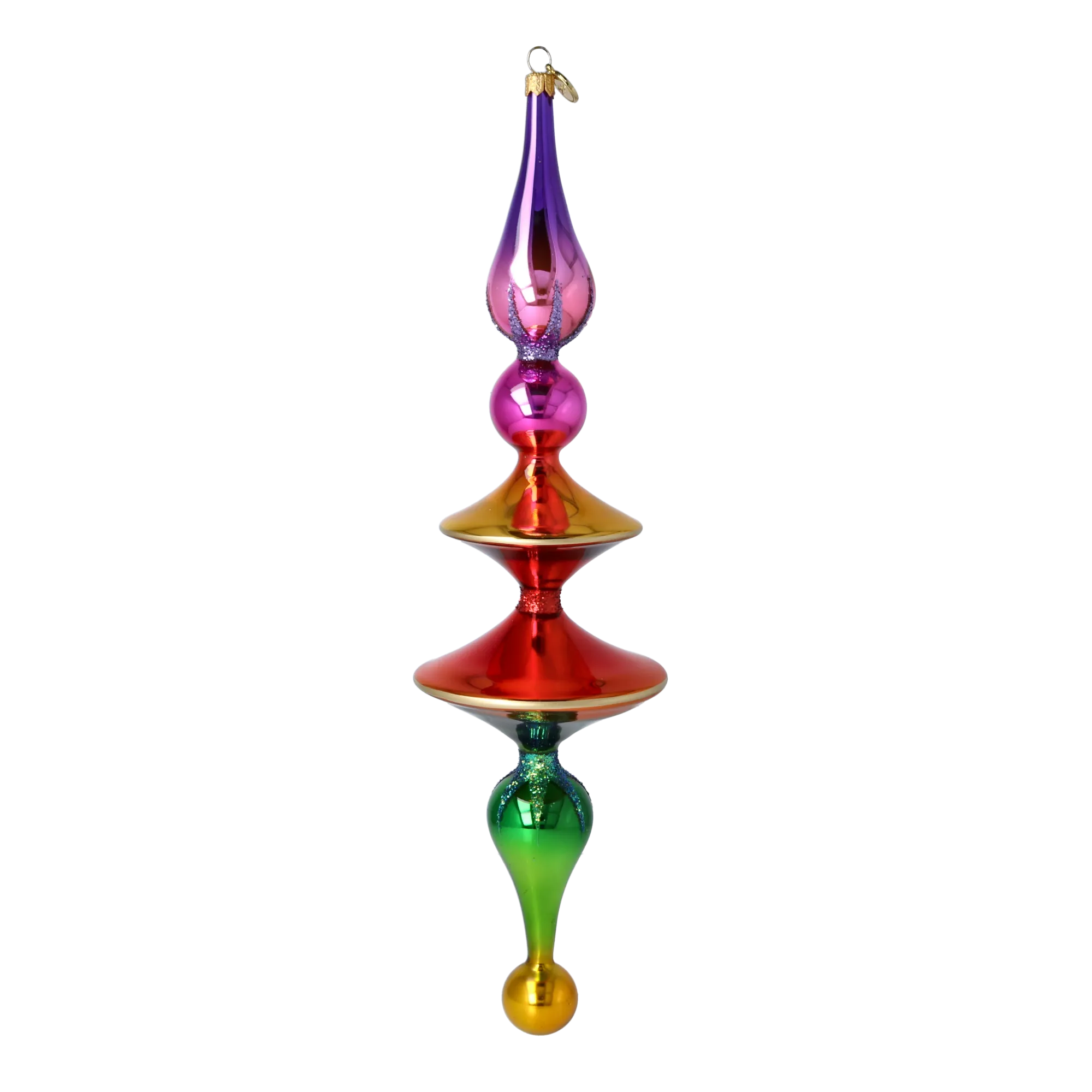 Gilded Horizon Resonance | Hand-Painted Glass Ornament | Blubom 2026-107
