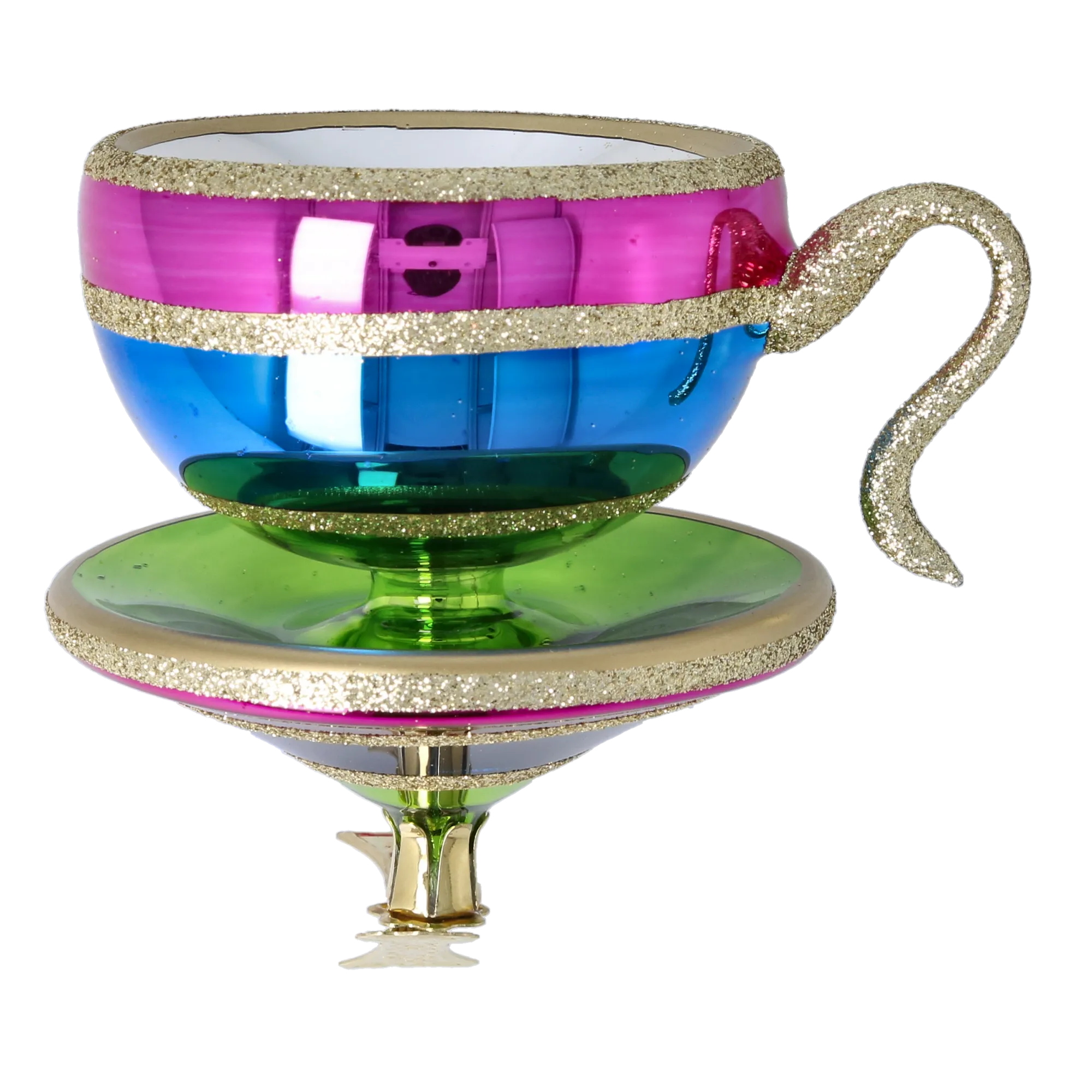 Rainbow Teacup with Gold Handle