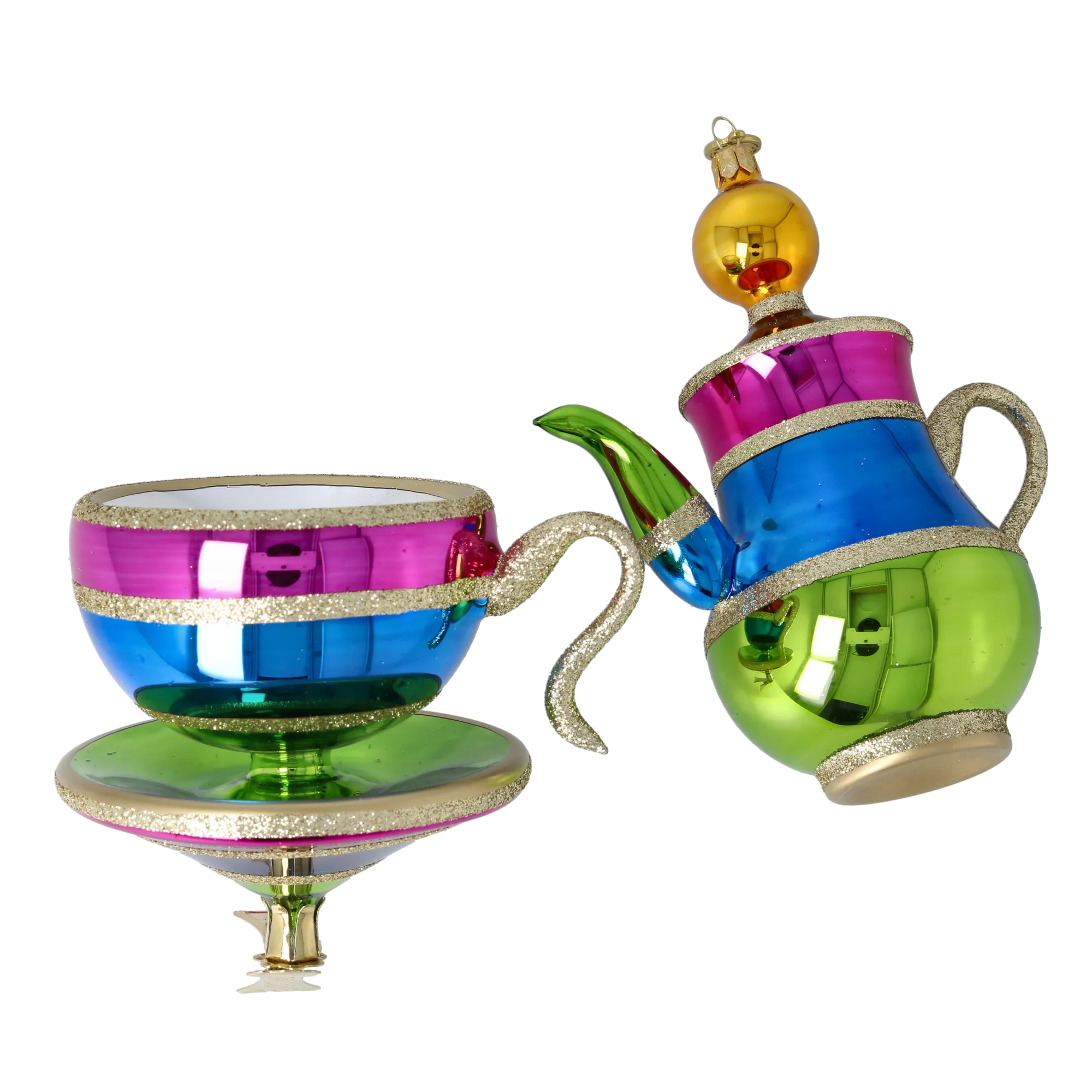 Spectrum Teacup Free Blowing Glass Teacup Ornament 2026-110