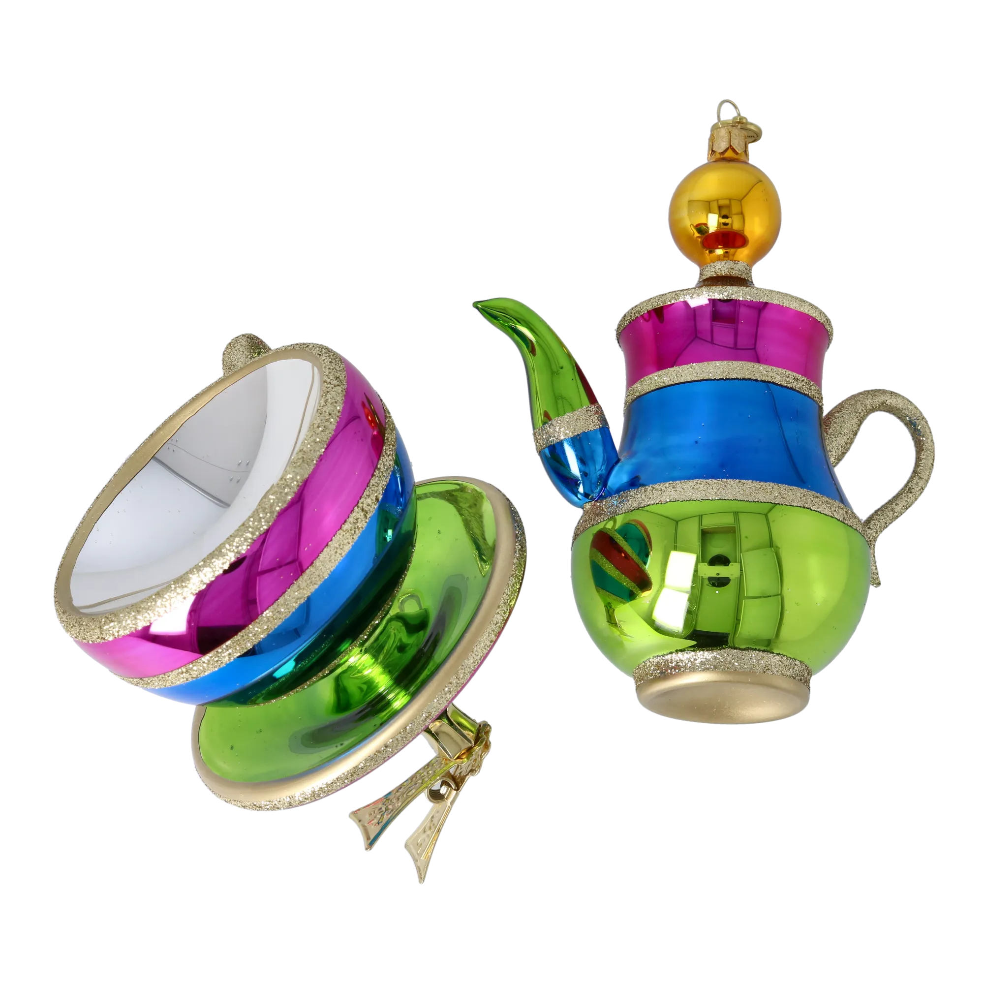 Spectrum Teacup Free Blowing Glass Teacup Ornament 2026-110