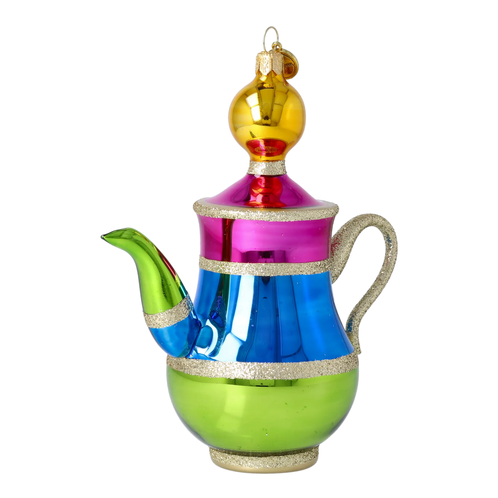 Azure Bazaar Ritual | Hand-Painted Glass Ornament | Blubom 2026-111