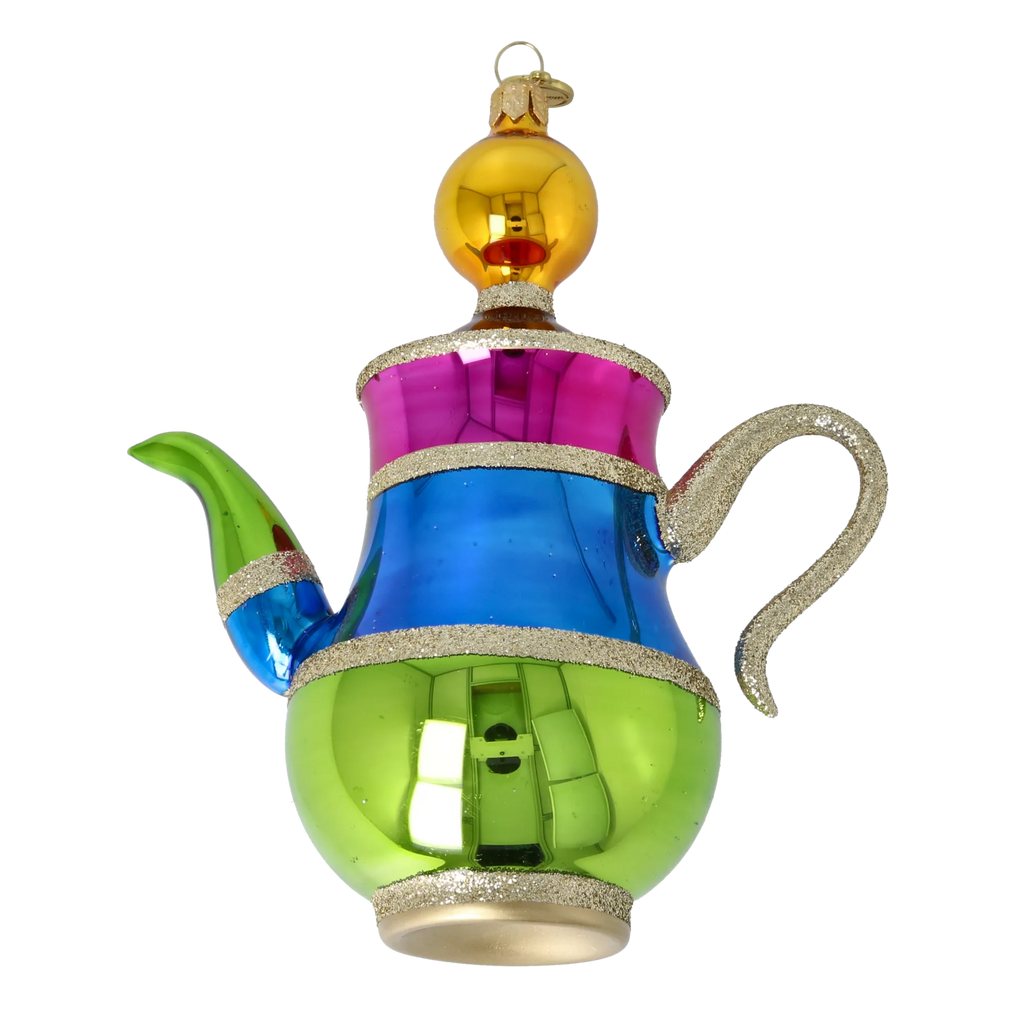 Azure Bazaar Ritual | Hand-Painted Glass Ornament | Blubom 2026-111