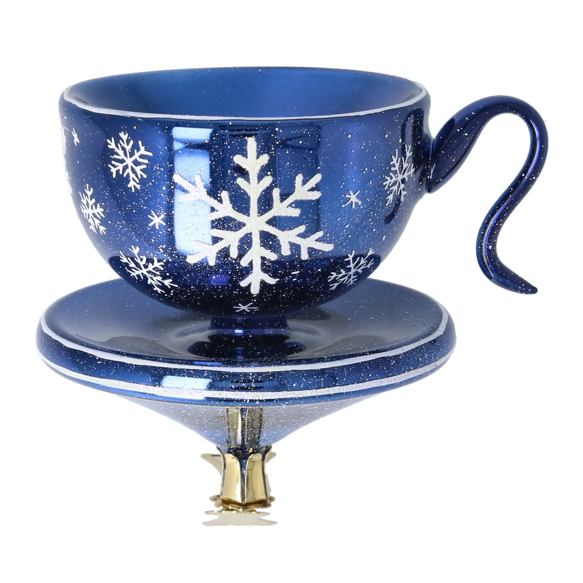Crimson Snow Cup Free Blowing Glass Teacup Ornament 2026-112