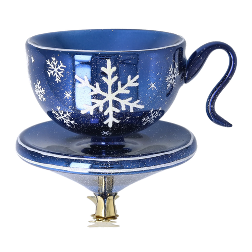 Midnight Frost Infusion | Hand-Painted Glass Ornament | Blubom 2026-112