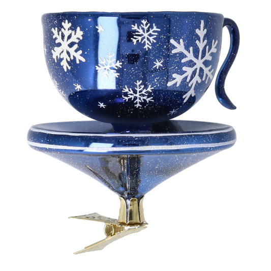 Crimson Snow Cup Free Blowing Glass Teacup Ornament 2026-112