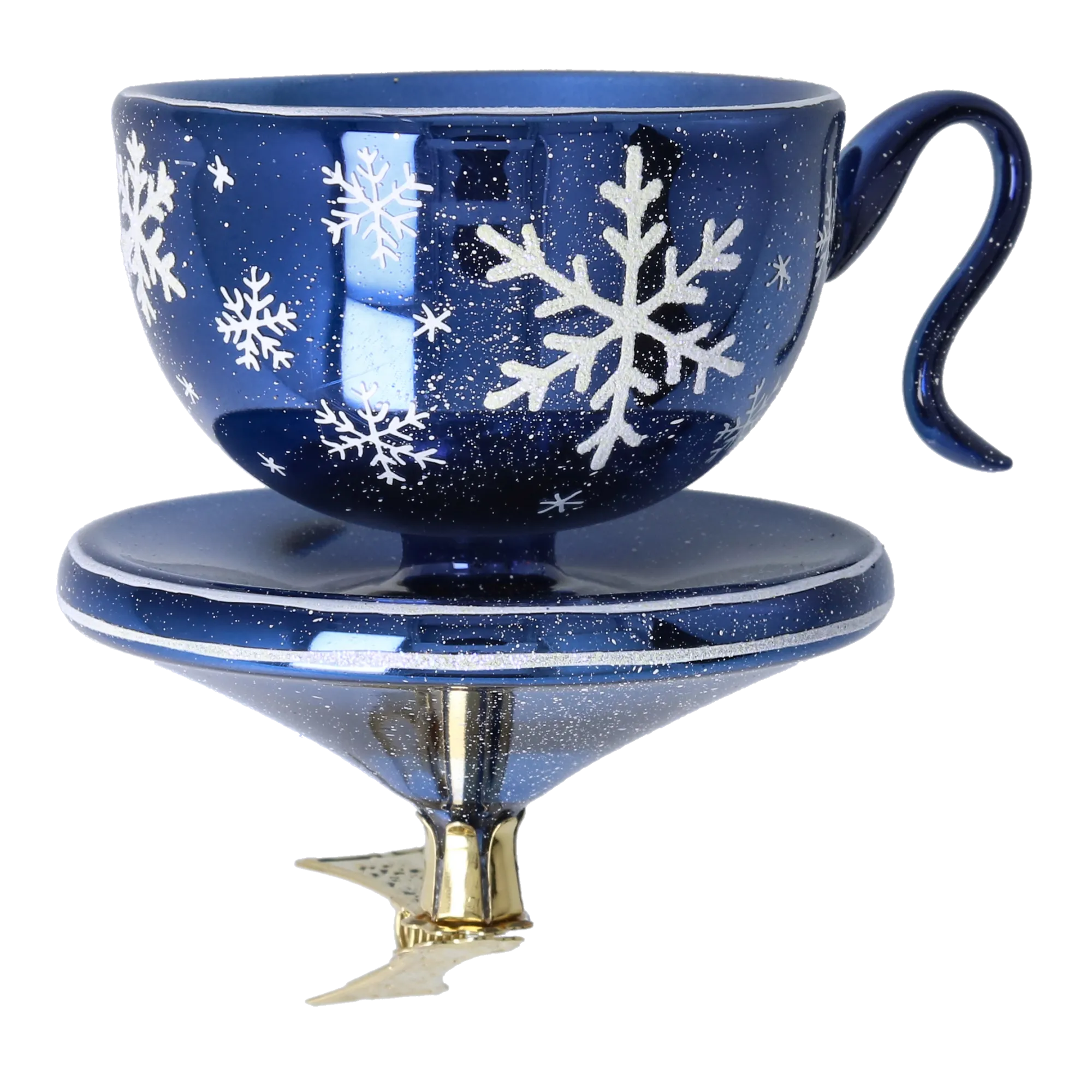 Crimson Snow Cup Free Blowing Glass Teacup Ornament 2026-112