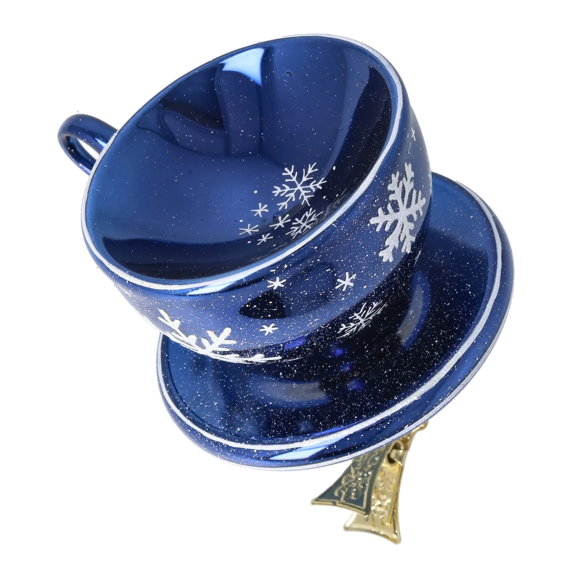 Crimson Snow Cup Free Blowing Glass Teacup Ornament 2026-112