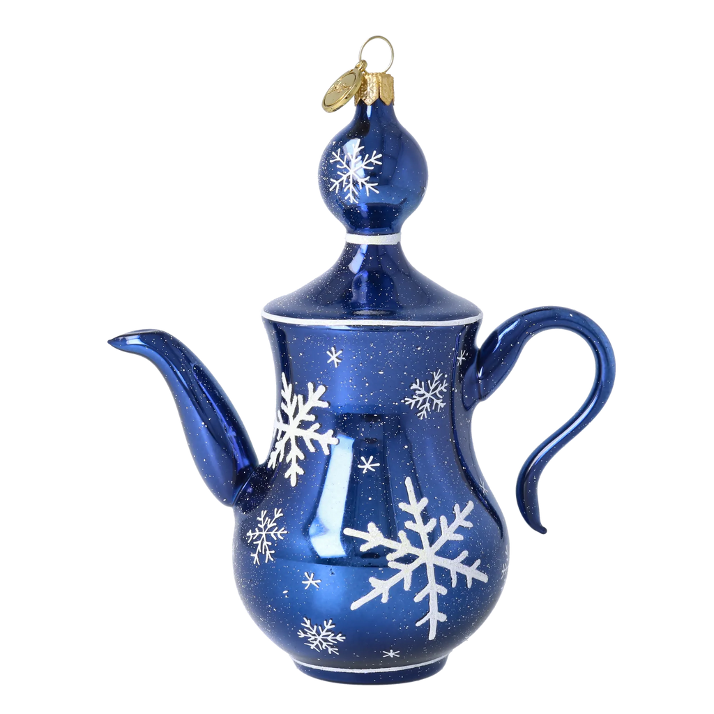 Serene Frost Vessel | Hand-Painted Glass Ornament | Blubom 2026-113