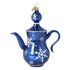 Serene Frost Vessel | Hand-Painted Glass Ornament | Blubom 2026-113