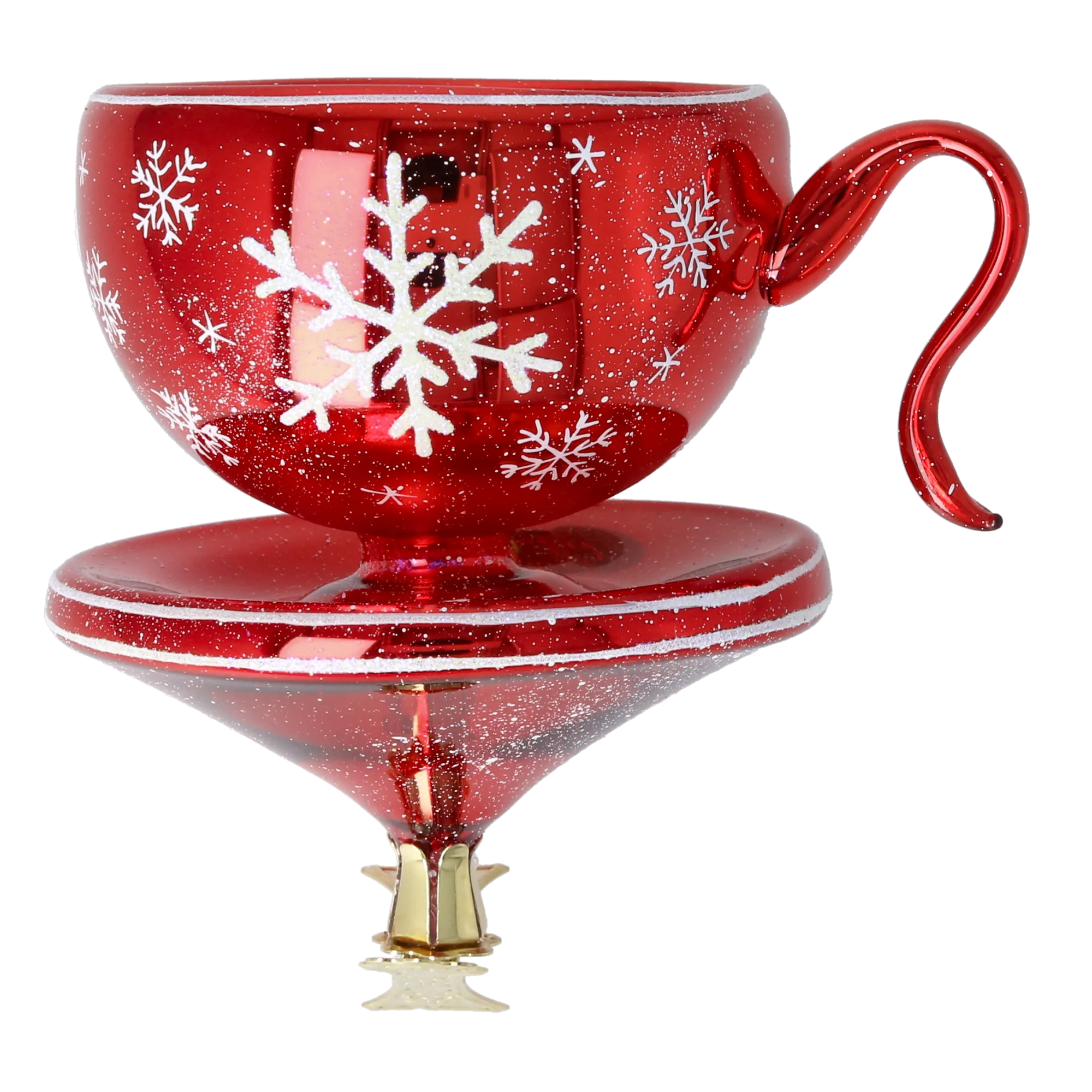 Scarlet Frost Ritual | Hand-Painted Glass Ornament | Blubom 2026-114