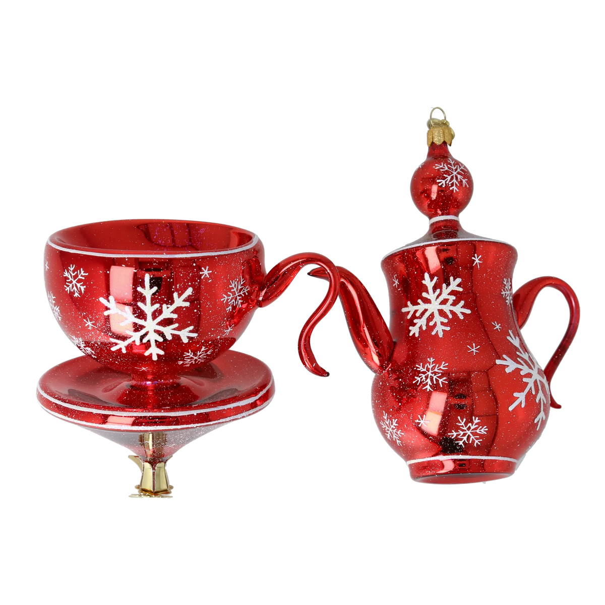 Scarlet Frost Ritual | Hand-Painted Glass Ornament | Blubom 2026-114