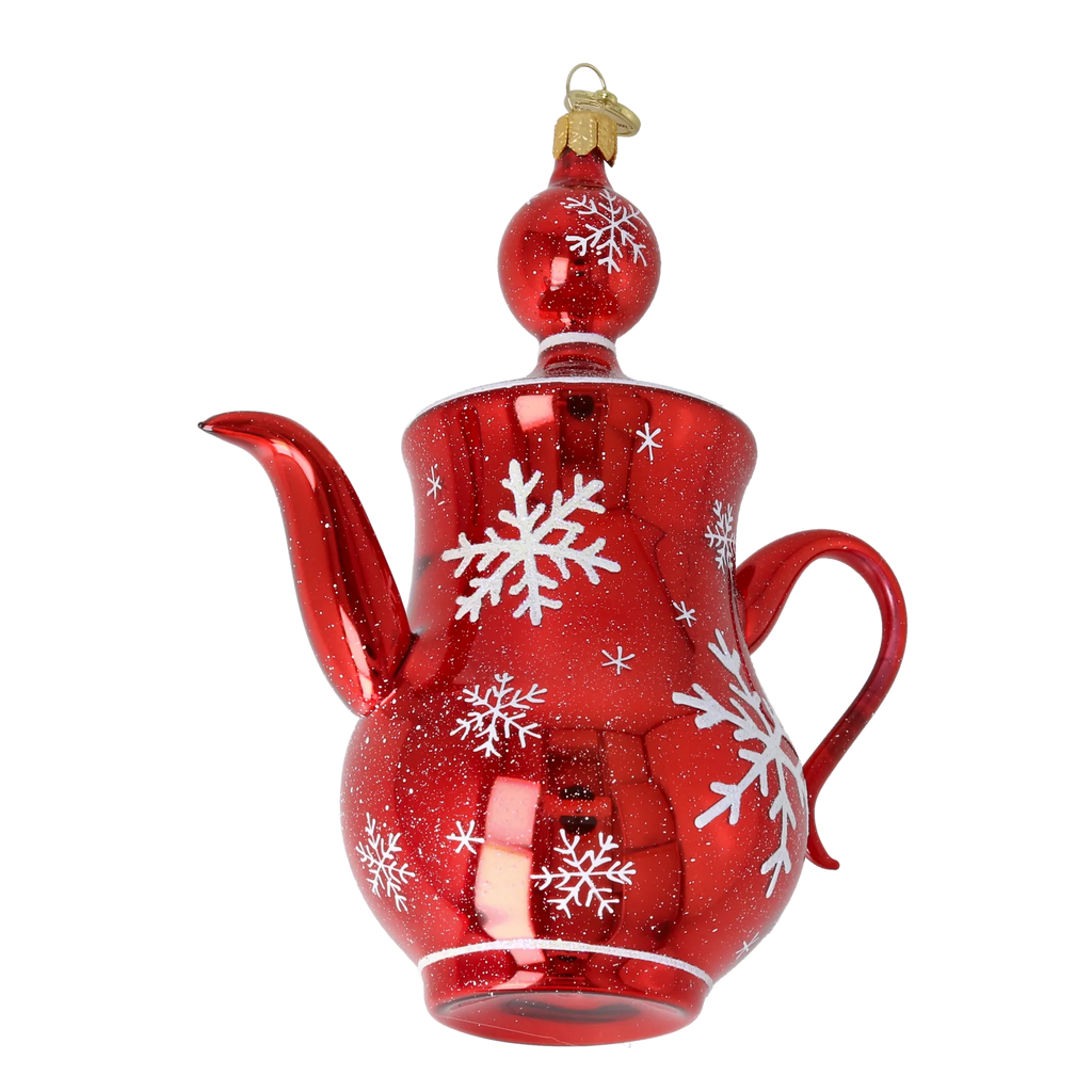 Crimson Frost Ritual | Hand-Painted Glass Ornament | Blubom 2026-115