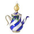 Stately Cobalt Service | Hand-Painted Glass Ornament | Blubom 2026-117