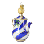 Stately Cobalt Service | Hand-Painted Glass Ornament | Blubom 2026-117