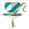 Załaduj obraz do przeglądarki galerii, Evergreen Teal Cup Free Blowing Glass Teacup Ornament 2026-118
