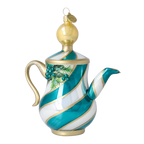 Gracious Teal Service | Hand-Painted Glass Ornament | Blubom 2026-119