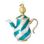Gracious Teal Service | Hand-Painted Glass Ornament | Blubom 2026-119