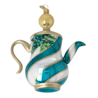 Gracious Teal Service | Hand-Painted Glass Ornament | Blubom 2026-119