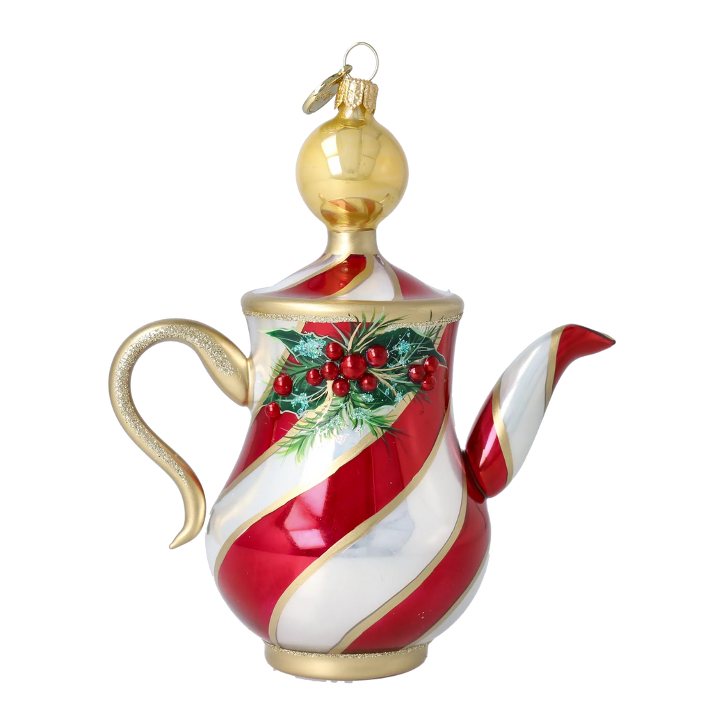 Cordial Crimson Ritual | Hand-Painted Glass Ornament | Blubom 2026-121