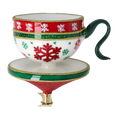Załaduj obraz do przeglądarki galerii, Festive Snowflake Cup Free Blowing Glass Teacup Ornament 2026-124
