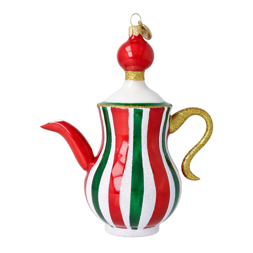 Noble Ribbon Server | Hand-Painted Glass Ornament | Blubom 2026-127