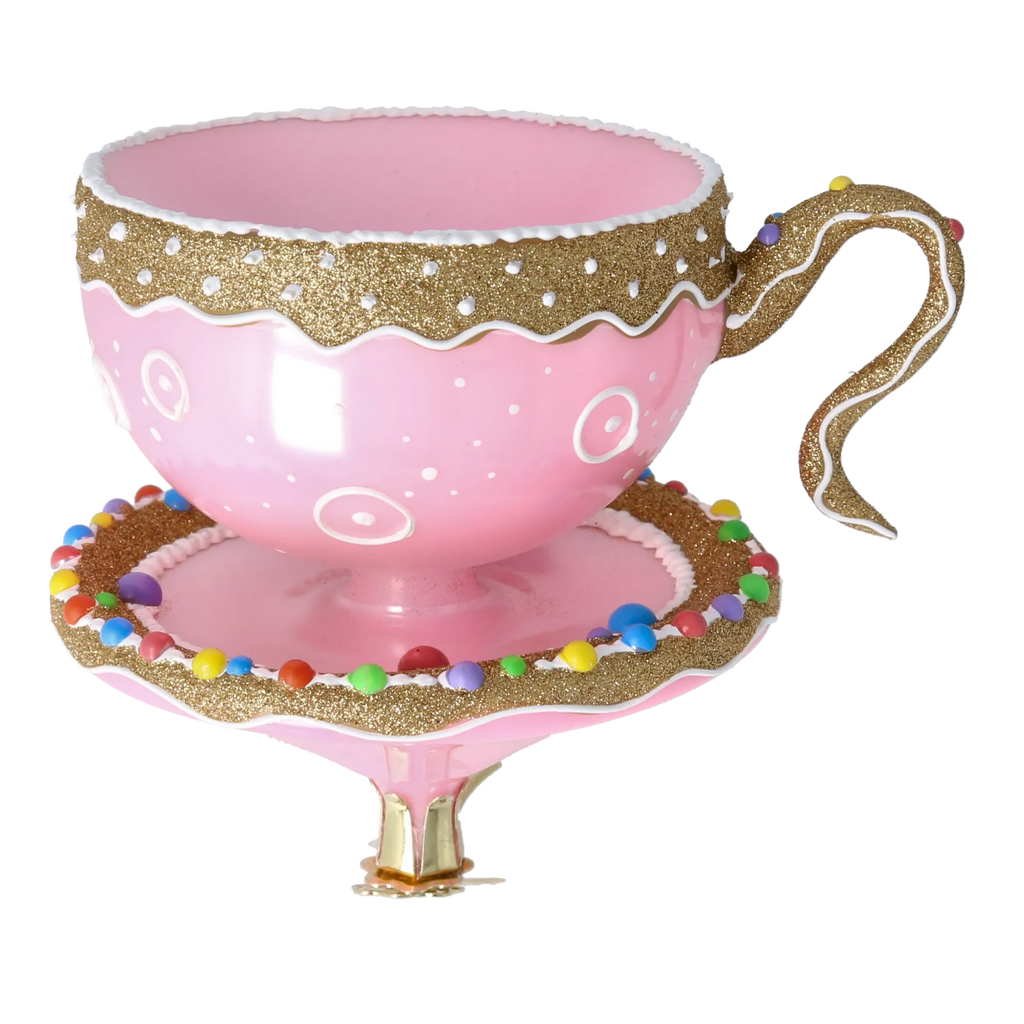 Gilded Blush Steep | Hand-Painted Glass Ornament | Blubom 2026-128