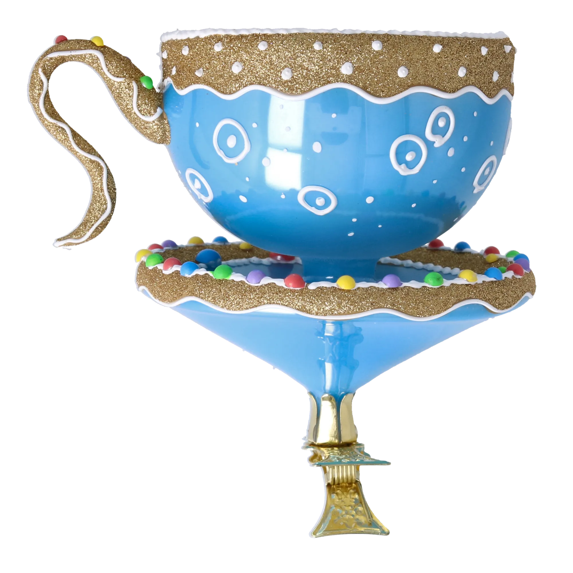 Frosted Sprinkle Cup Blowing Glass Teacup Ornament 2026-130