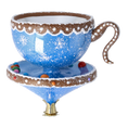 Load image into Gallery viewer, Winter Sprinkle Cup Blowing Glass Teacup Ornament 2026-132

