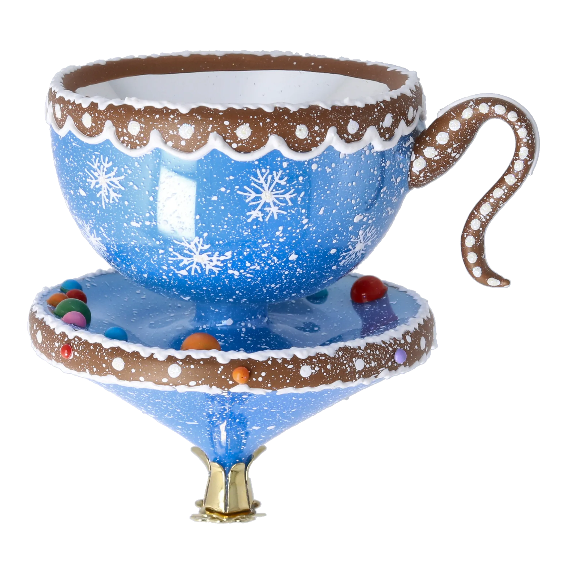 Winter Sprinkle Cup Blowing Glass Teacup Ornament 2026-132