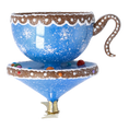 Load image into Gallery viewer, Winter Sprinkle Cup Blowing Glass Teacup Ornament 2026-132
