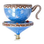 Frosted Azure Solace | Hand-Painted Glass Ornament | Blubom 2026-132