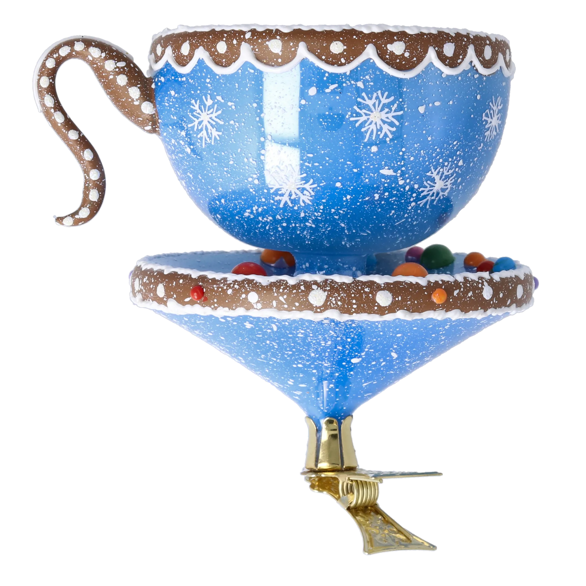 Winter Sprinkle Cup Blowing Glass Teacup Ornament 2026-132