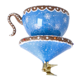 Load image into Gallery viewer, Winter Sprinkle Cup Blowing Glass Teacup Ornament 2026-132
