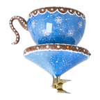 Frosted Azure Solace | Hand-Painted Glass Ornament | Blubom 2026-132