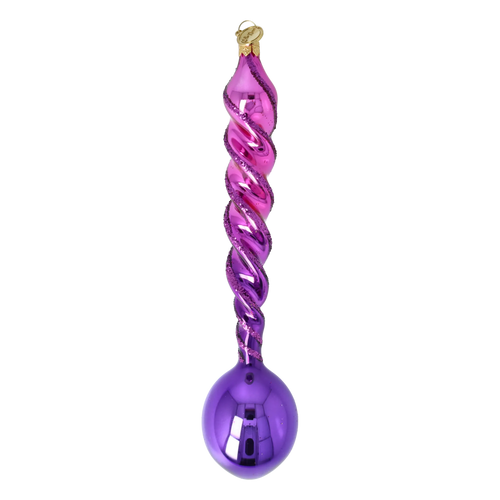 Violet Twilight Echo | Hand-Painted Glass Ornament | Blubom 2026-142