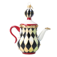 Load image into Gallery viewer, Harlequin Gilded Teapot Premium christmas glass ornament 2026-149

