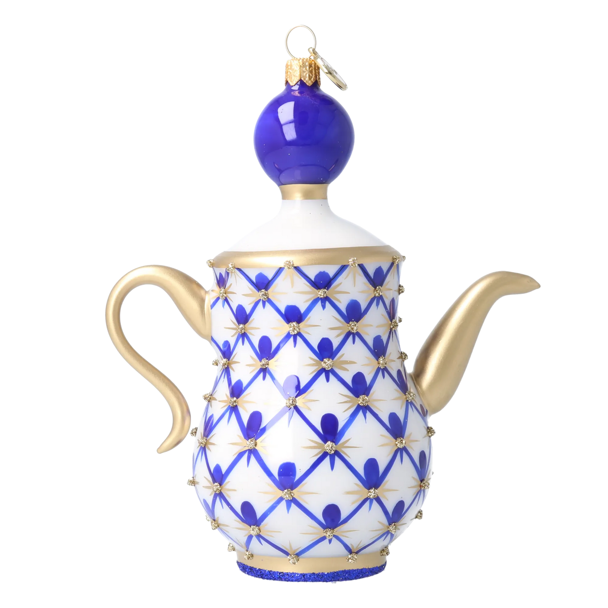 Imperial Cobalt Ritual | Hand-Painted Glass Ornament | Blubom 2026-151