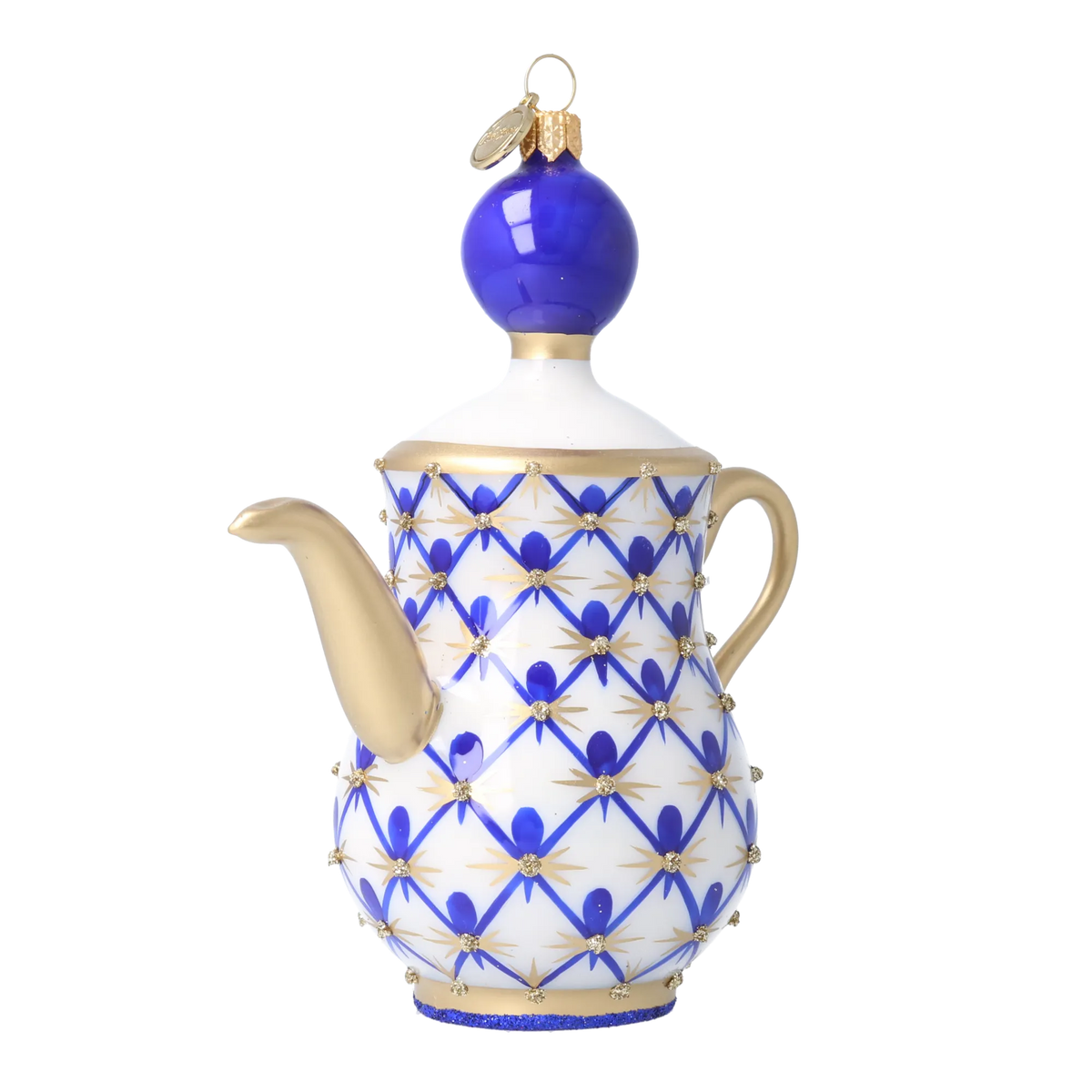 Imperial Cobalt Ritual | Hand-Painted Glass Ornament | Blubom 2026-151