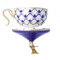Load image into Gallery viewer, Imperial Cobalt Teacup Premium christmas glass ornament 2026-152
