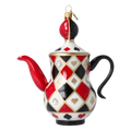 Queen of Hearts Teapot | Hand-Painted Glass Ornament | Blubom 2026-155