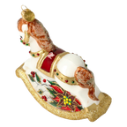 Ivory Rocking Horse | Hand-Painted Glass Ornament | Blubom 2027-002