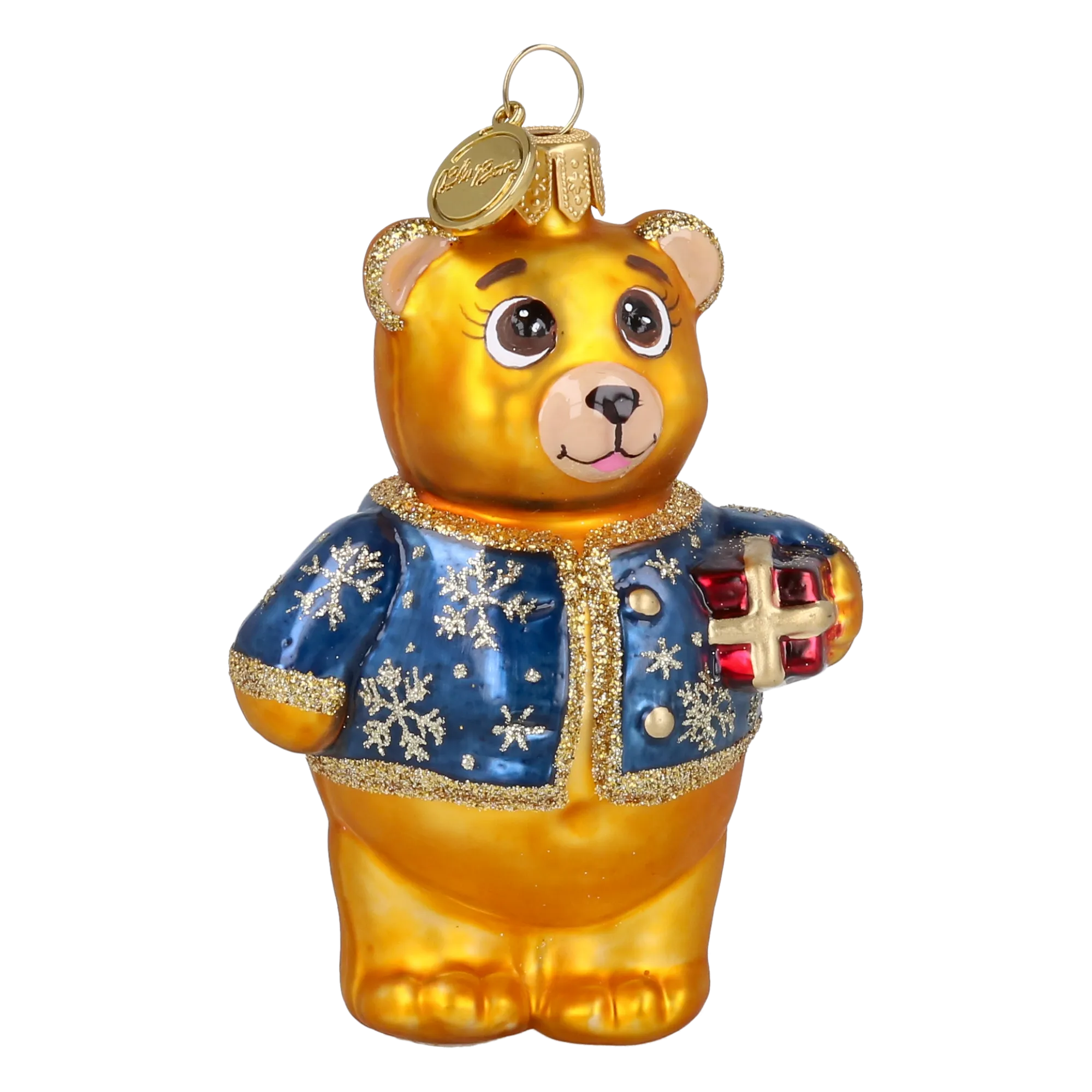 Bear's Little Gift in Cobalt & Gold