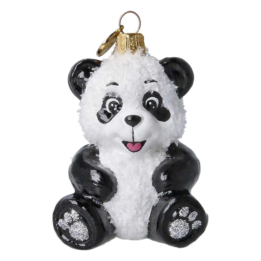Panda Bear | Hand-Painted Glass Ornament | Blubom 2027-005