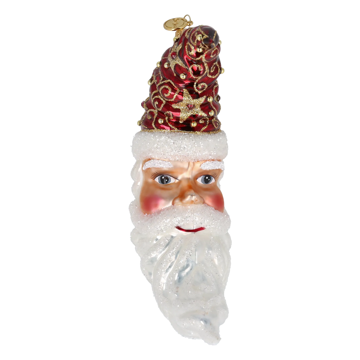 Ruby Santa Moon | Hand-Painted Glass Ornament | Blubom 2027-015