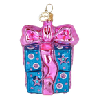 Bundled Gift in Bubblegum | Hand-Painted Glass Ornament | Blubom 2027-027