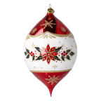 Personalized Winter Holly Drop in Ruby | Hand-Painted Glass Ornament | Blubom 2027-034